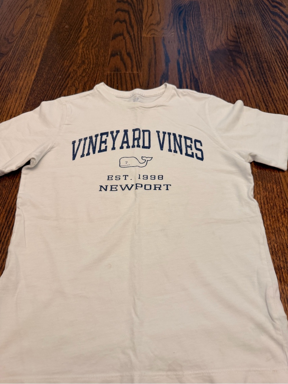 Vineyard Vines White Short Sleeve Tee with Navy Logo